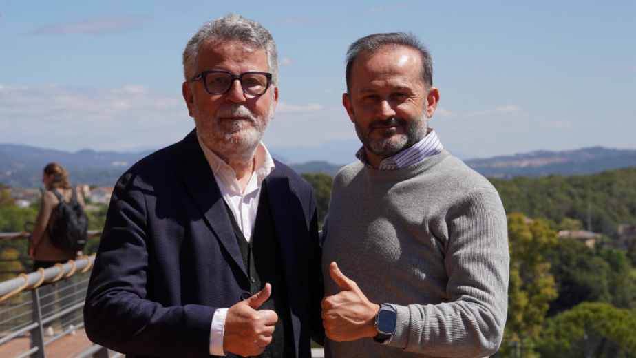 Lluis Canut periodista y Juan Escayola Golf con Parkinson.